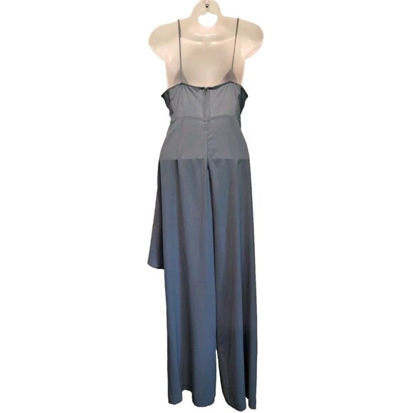 Zara Soft Green Sleeveless Twist V Neck Chiffon Jumpsuit Sz S - Picture 7 of 10